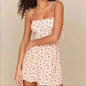 NEW Reformation Bisque Floral White Dress Sz 6